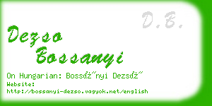 dezso bossanyi business card